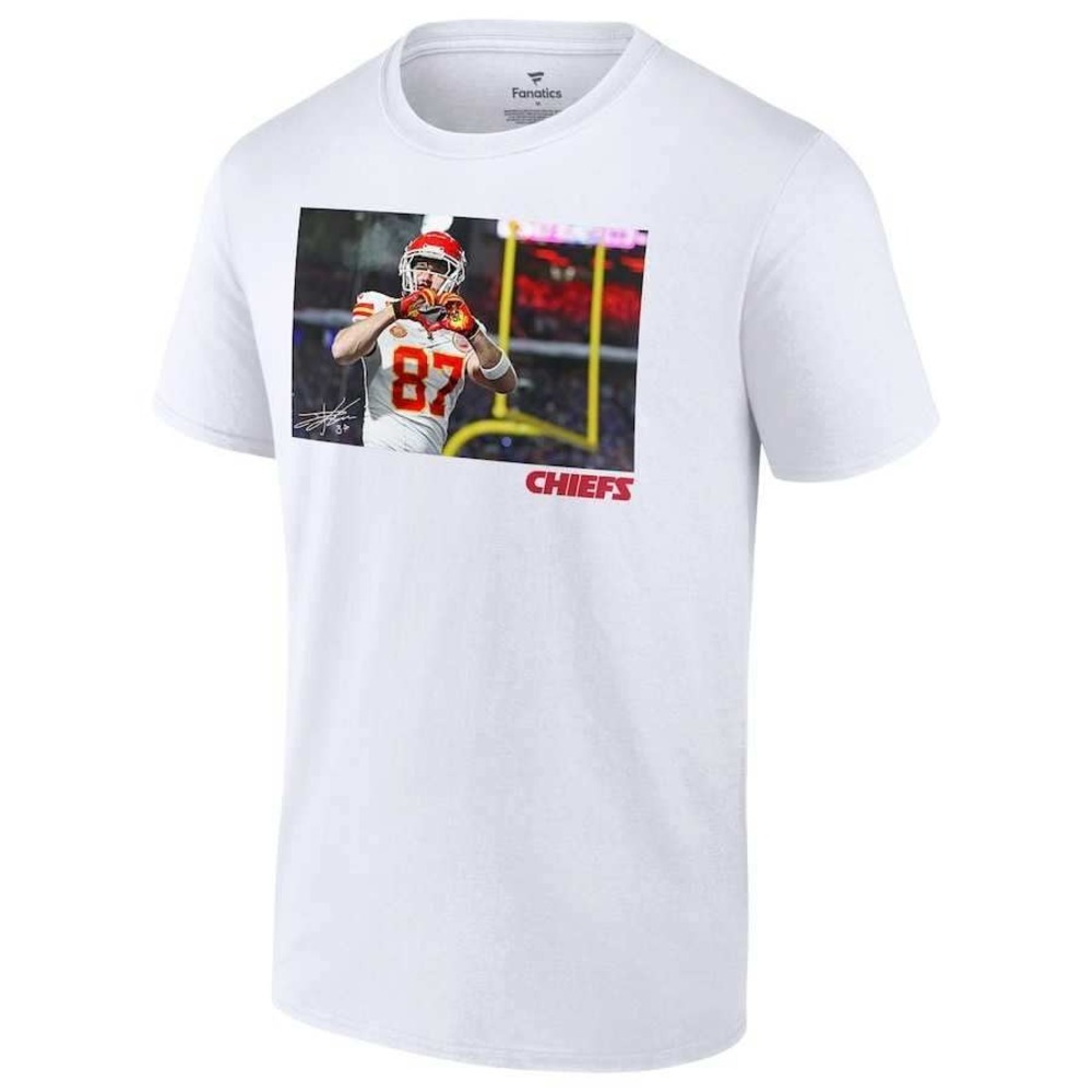 Fanatics unisex tee short sleeve size 2xl white Travis Kelce heart hands Chiefs